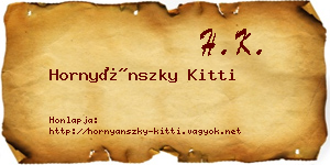 Hornyánszky Kitti névjegykártya